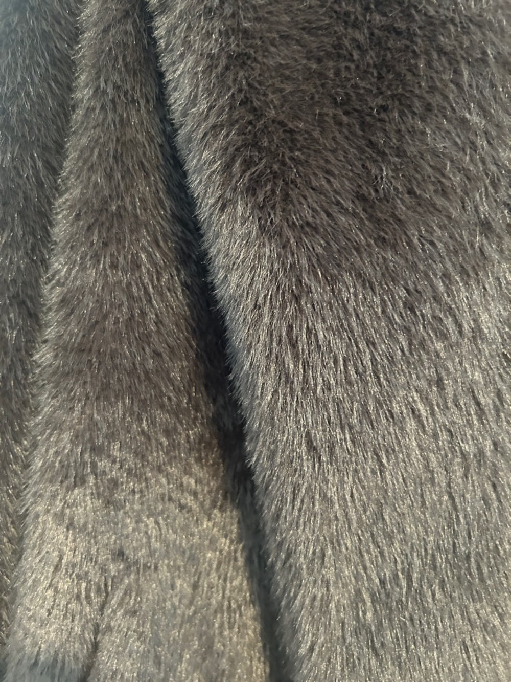 Rebecca Minkoff faux fur coat w/ hood in dark brown. Size large missing belt - Picture 6 of 6